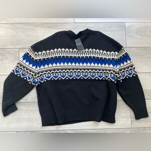 Ralph Lauren Wool-Blend Fair Isle Sweater Black Blue 3X Woman NWT